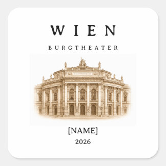 Adesivo Quadrado Personalisierte Wien Burgtheater | Name & Jahr