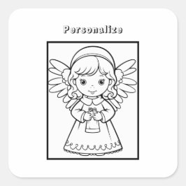 Adesivo Quadrado Personalização do Anjo de Cor