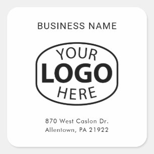 Adesivo Quadrado Personalização do Logotipo Comercial de Tipografia