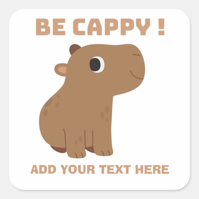 Adesivo Quadrado Personalização Funny Capybara (Frente)