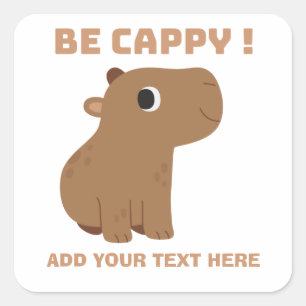 Adesivo Quadrado Personalização Funny Capybara
