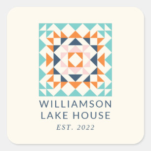 Adesivo Quadrado Personalização Geométrica de Bloco de Filtro Moder