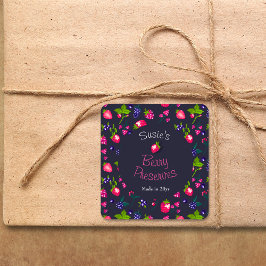 Adesivo Quadrado ・ personalizada Berry Preserva DIY Canning