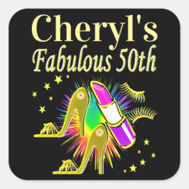 ADESIVO QUADRADO PERSONALIZADO 50 E DIVA FABULOSA