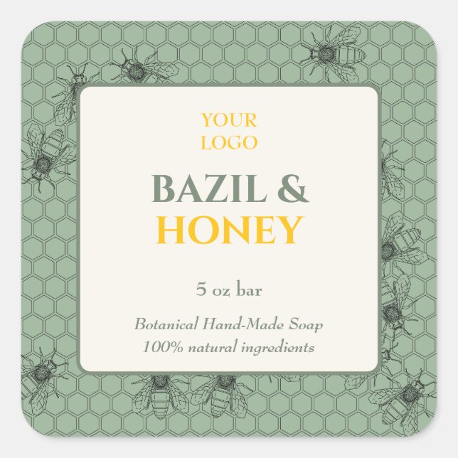 Adesivo Quadrado Personalizado Business Sticker para Sabão Físico (Frente)