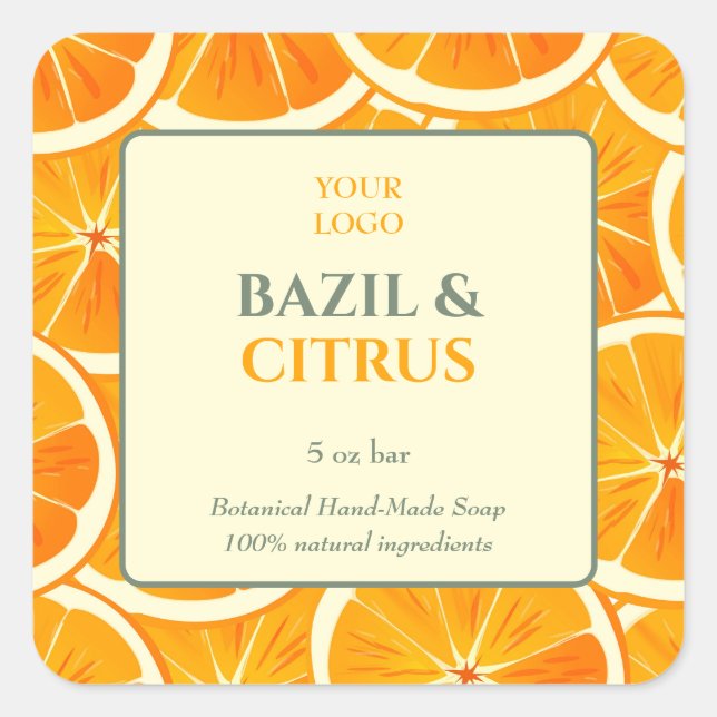 Adesivo Quadrado Personalizado Business Sticker para Sabão Físico (Frente)