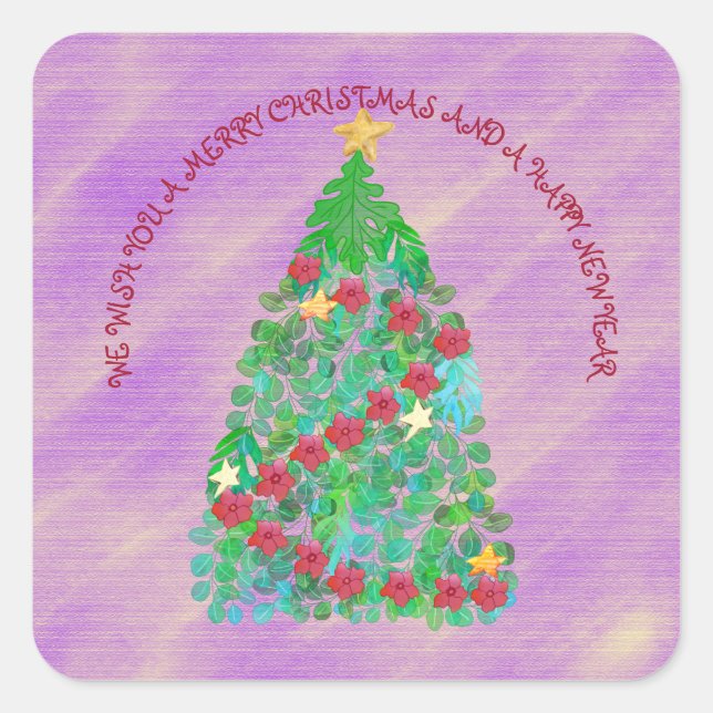 ADESIVO QUADRADO PERSONALIZADO, DESEJAMOS UM NATAL DE MERGULHO. (Frente)