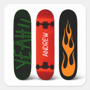 Adesivo Quadrado Personalizado do skate