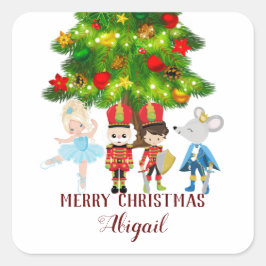Adesivo Quadrado Personalizado O Quebra-Nozes, Clara, Natal
