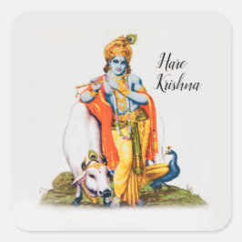 Adesivo Quadrado Personalizado Senhor Simples Krishna com vaqueta d