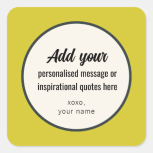 Adesivo Quadrado Personalizado Simples Vintage Retro Elegante