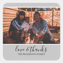 Adesivo Quadrado Personalizado Sua Foto em Obrigados de Amor de Qua