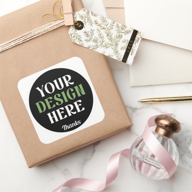 Adesivo Quadrado personalizado, único, elegante e minimalista hersh (Presentear)