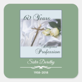 Adesivo Quadrado Personalizar, 60 anos de profissão religiosa