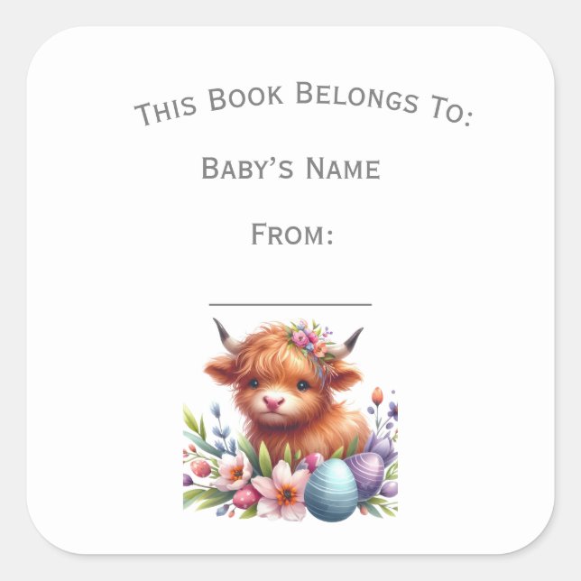 Adesivo Quadrado Personalizar a Rústica Bebê Rúscula Rústica Placa  (Frente)