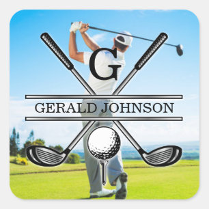 Adesivo Quadrado Personalizar a sua imagem Design de Monograma de G