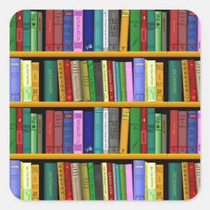 Adesivo Quadrado Personalizar Design de Biblioteca