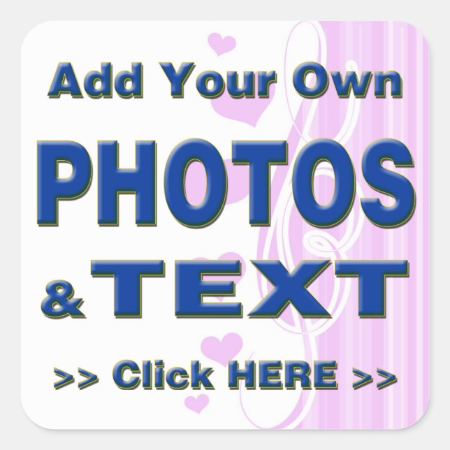Adesivo Quadrado personalizar fotos texto adicionar imagens persona (Frente)