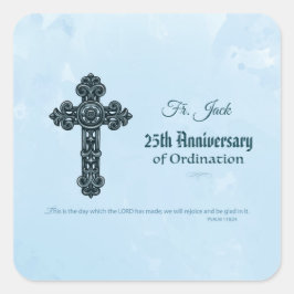 Adesivo Quadrado Personalizar nome e ano de aniversário, Padre
