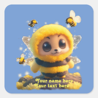 Adesivo Quadrado Personalizar o Bumble Bebê Adorável