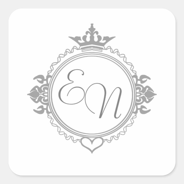 Adesivo Quadrado Personalizar os nomes, as iniciais e a frase Amor (Frente)