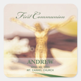 Adesivo Quadrado Personalizar, Primeiro Parabéns Comunitários