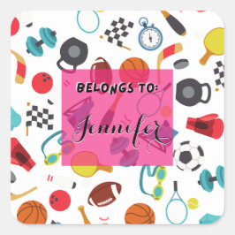 Adesivo Quadrado Personalizável pertence a esportes infantis