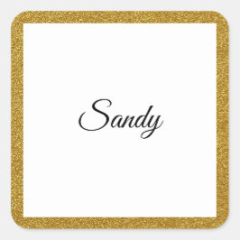Adesivo Quadrado Personalize a imagem Dourada da imagem da imagem d