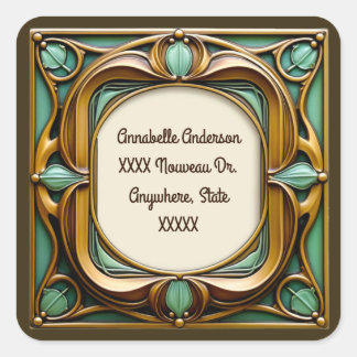 Adesivo Quadrado Personalize Art Nouveau