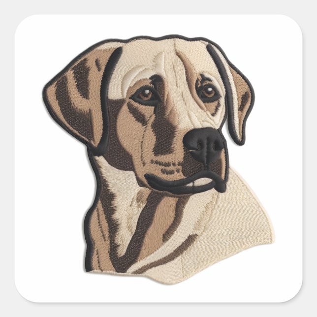 Adesivo Quadrado PERSONALIZE-ME Labrador Retriever Boridered Design (Frente)
