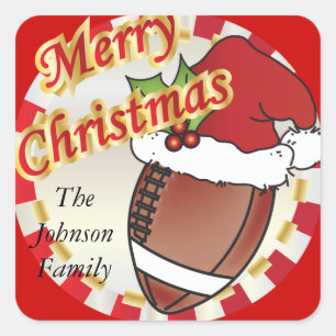 Adesivo Quadrado Personalize o futebol do Feliz Natal
