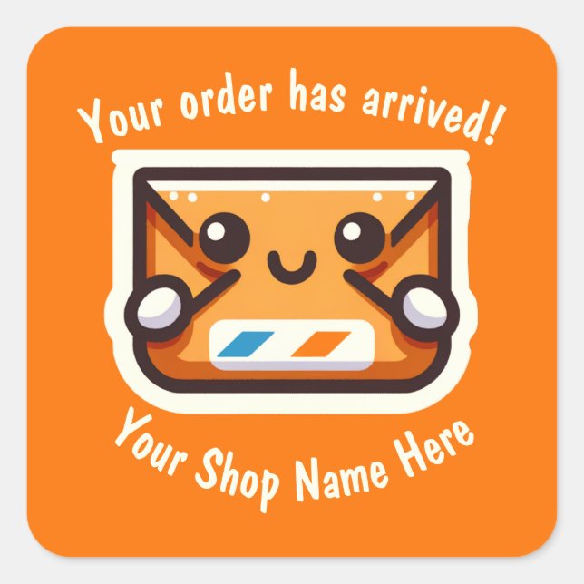 Adesivo Quadrado Personalize seu pedido para pequenas empresas (Frente)