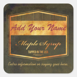 Adesivo Quadrado Personalize Seu Próprio Rótulo Xarope De Mapeament