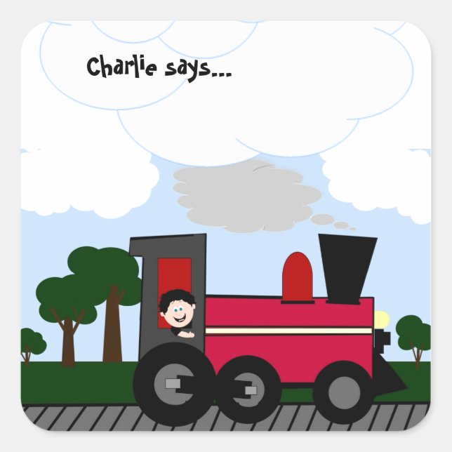 Adesivo Quadrado Personalize seu trem (Frente)