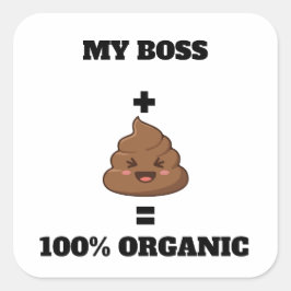 Adesivo Quadrado Personalized 100% Organic Poop Sticker - Custom Na