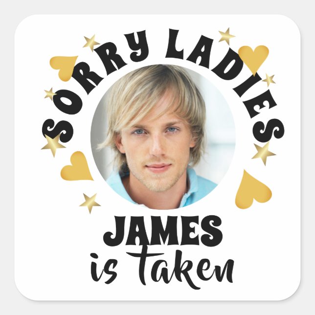 Adesivo Quadrado Personalized Bachelorette Party Favor Custom Photo (Frente)