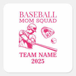 Adesivo Quadrado Personalized baseball mom 