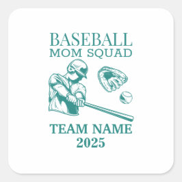 Adesivo Quadrado Personalized baseball mom 
