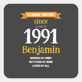 Adesivo Quadrado Personalized Birthday Gift