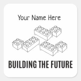 Adesivo Quadrado Personalized Building Bricks