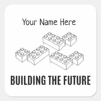 Adesivo Quadrado Personalized Building Bricks