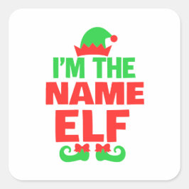 Adesivo Quadrado Personalized Christmas Elf
