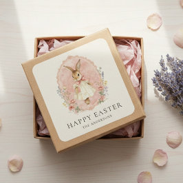 Adesivo Quadrado Personalized Easter Bunny Custom
