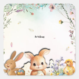 Adesivo Quadrado Personalized Easter Stickers