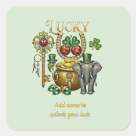 Adesivo Quadrado personalized golden charms