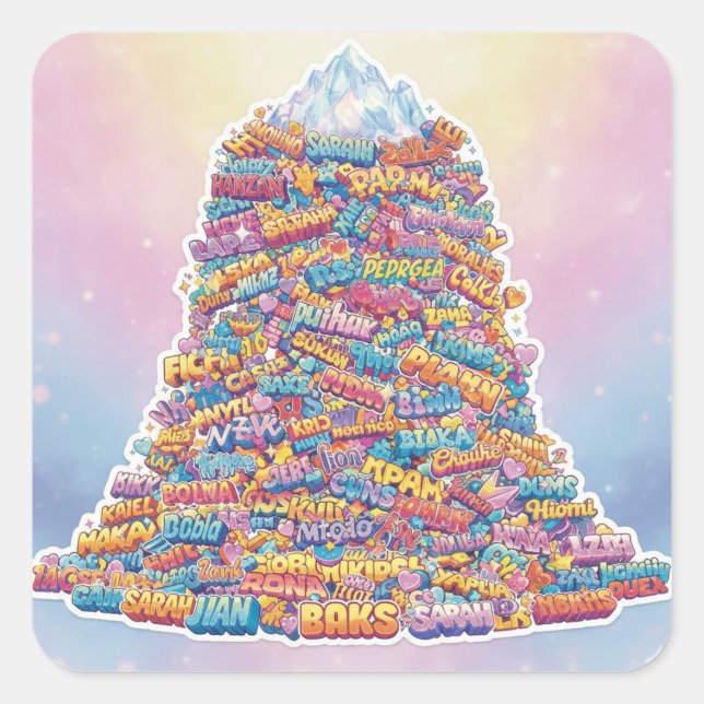 Adesivo Quadrado Personalized Graffiti Name Avalanche (Frente)