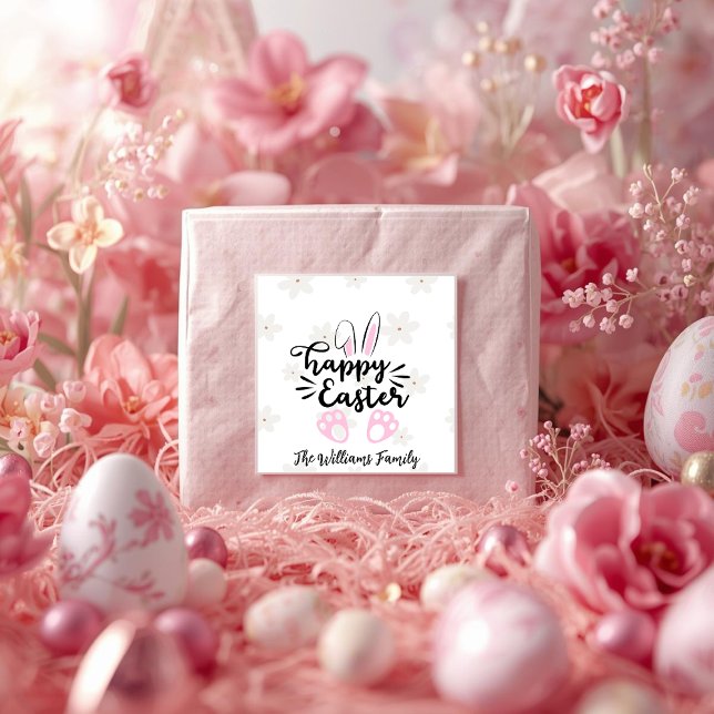 Adesivo Quadrado Personalized Happy Easter Sticker (Criador carregado)