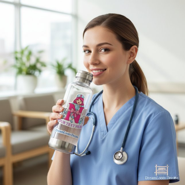 Adesivo Quadrado Personalized Nurse Alphabet N Gift (Criador carregado)