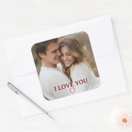 Adesivo Quadrado Personalized Photo You&Me Valentine's Day Sticker