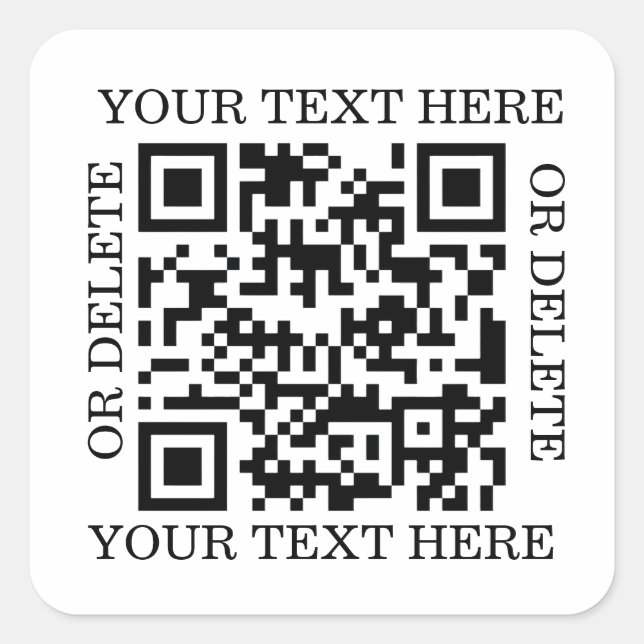 Adesivo Quadrado Personalized QR Code To Scan (Frente)